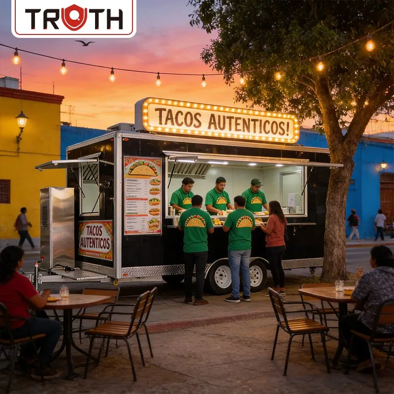 Chariot à tacos mobile, remorque alimentaire de concession