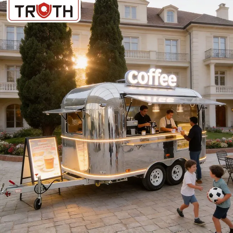 Camion de nourriture, remorque de café, chariot de nourriture