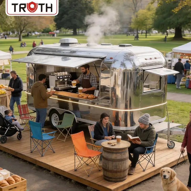 Camion de chariot de nourriture de Hambourg avec cuisine complète