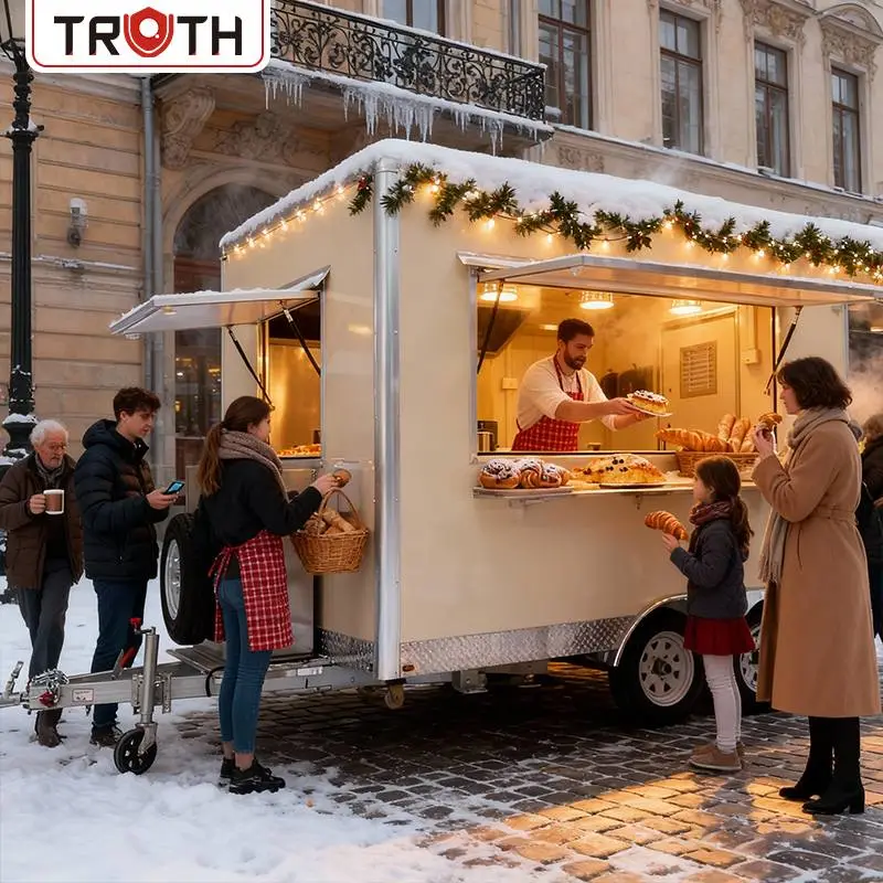 Remorque de nourriture de cuisine mobile Hot Dog Square