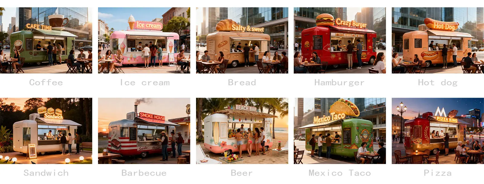 Hamburgers Food Cart For Commercial