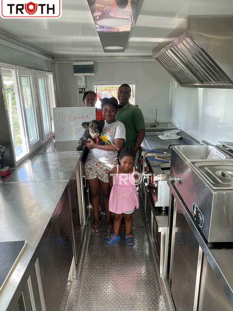 Blue Square Food Trailer for Fast Food and BBQ