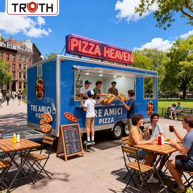 Remorque de nourriture de pizza de concession mobile