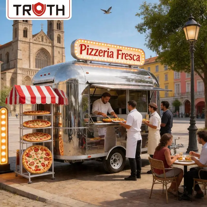Remorque alimentaire de concession de pizza de cuisine mobile
