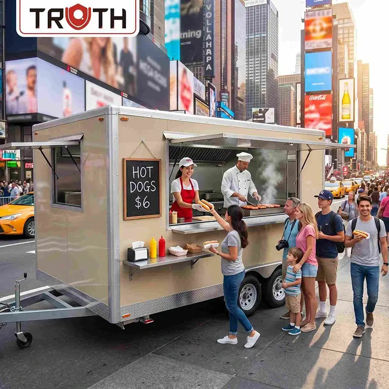 Remorque carrée de camion de nourriture de hot-dog à vendre
