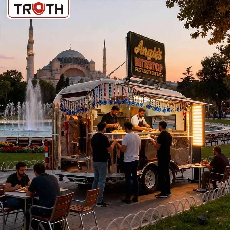 Chariot de nourriture de four à pizza de camion de nourriture de normes américaines